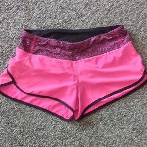 Pink Lululemon Speedup Athletic Shorts
